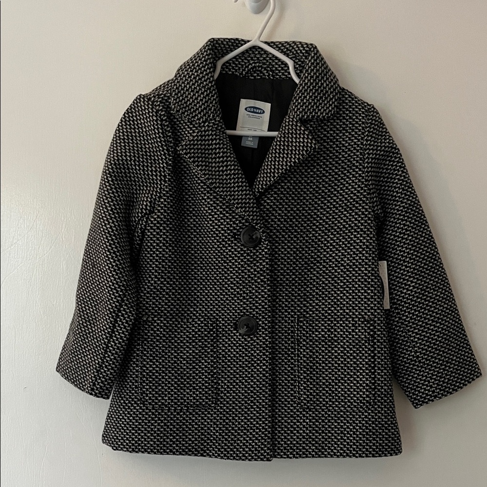 Old Navy Kids Black and White Pea Coat
